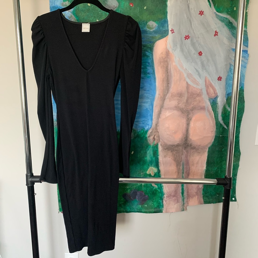 Black Jersey cocktail dress.